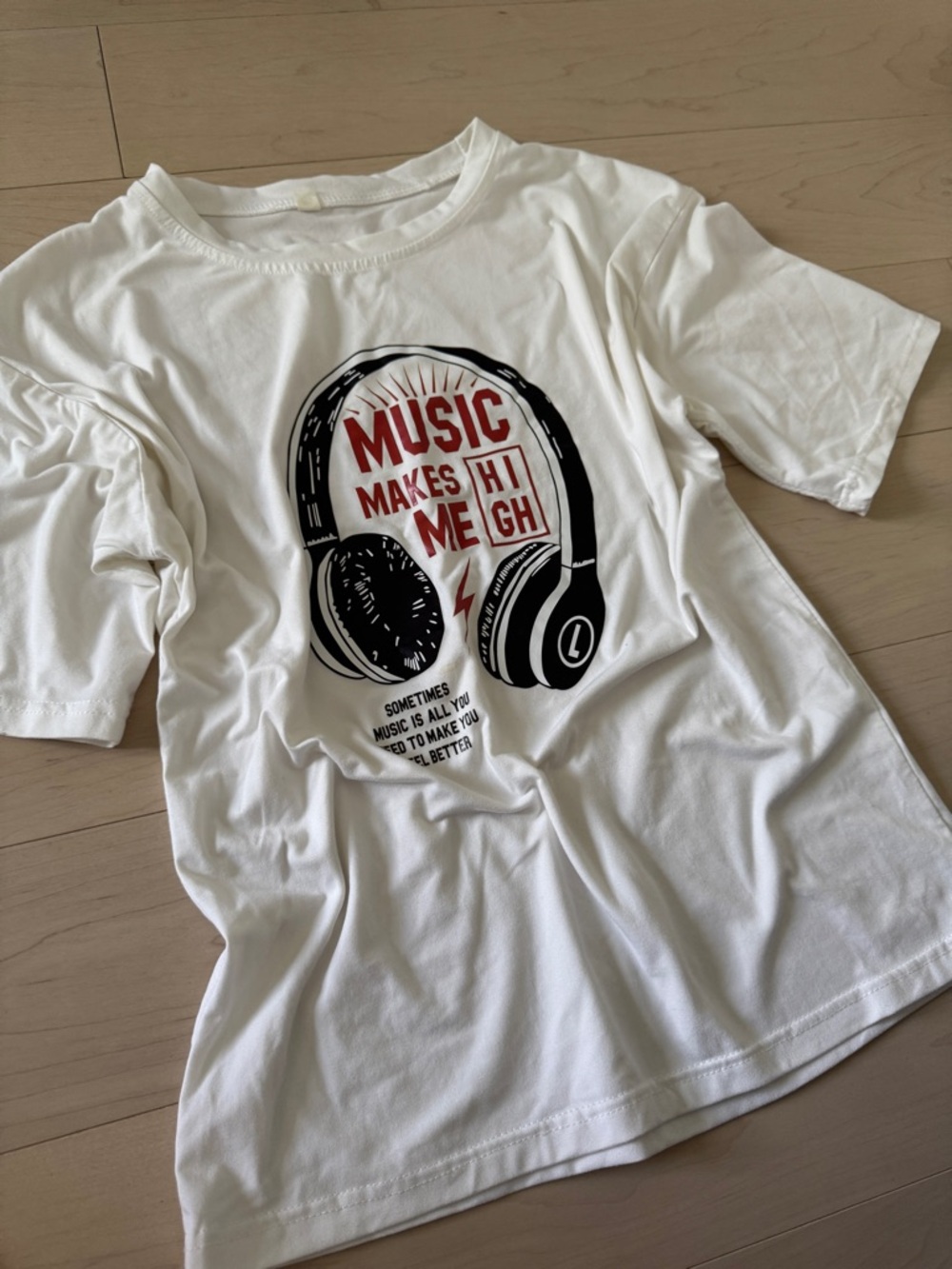 White Headphones Graphic Tee - Unbranded